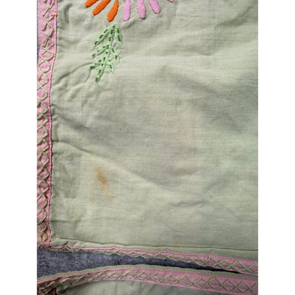 Pottery Barn Kids Madeline Embroidered Pillow Shams Set of3 Sage Green 16x12 NWT